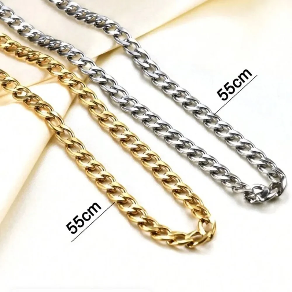 3for$20  Chain Men's Chain Necklace Daily Gift, gold color of silver color